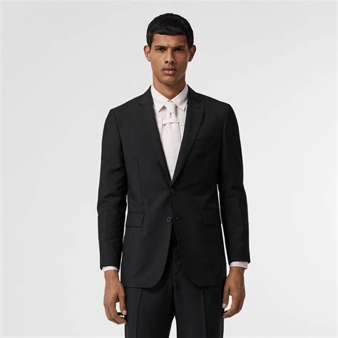 burberry slim fit wool mohair part-canvas suit size 36 black|Burberry Slim Fit Wool Mohair Suit In Black .